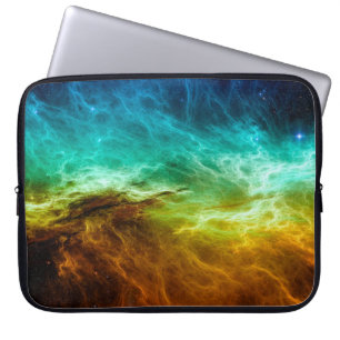 Capa Para Notebook Fundo nebuloso espacial colorido,abstrato,astronom