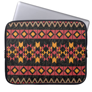Capa Para Notebook Fundo Preto, Padrão Moderno Geométrico.