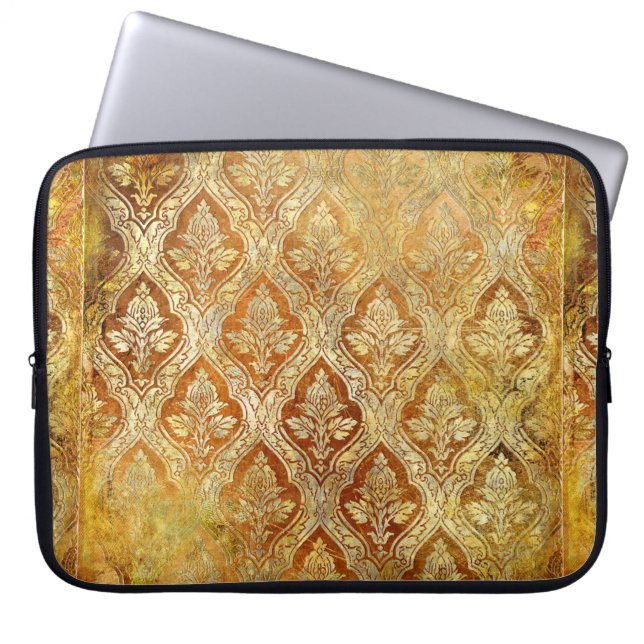 Capa Para Notebook fundo shabby do ouro vintage (Frente)
