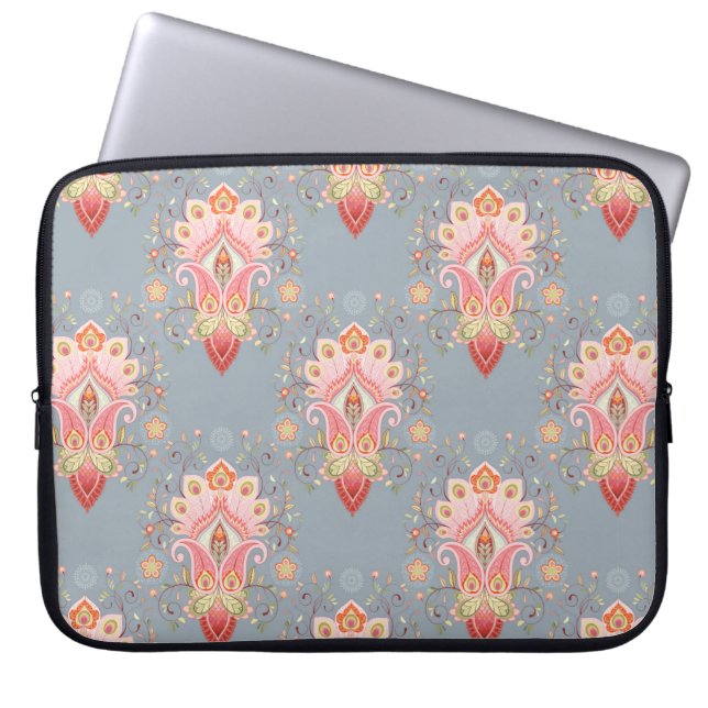 Capa Para Notebook Fundo uniforme oriental com flor de paisley a (Frente)