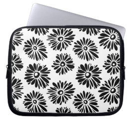 Capa Para Notebook Funky Black e white floral