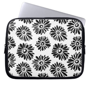 Capa Para Notebook Funky Black e white floral