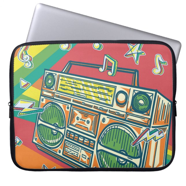 Capa Para Notebook Funky Boom Box Design Colorida (Frente)
