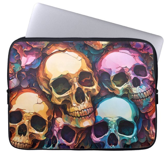 Capa Para Notebook Funky Skulls (Frente)