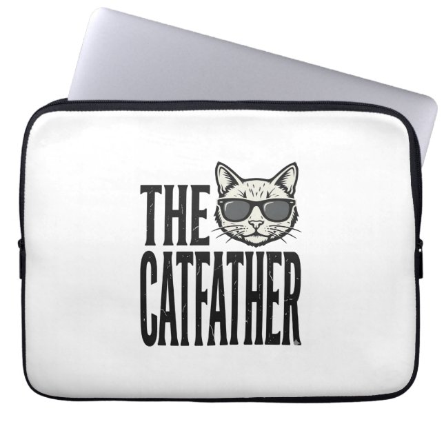 Capa Para Notebook Funny Catfather Vintage Cat Quote Graphic Shirt_1 (Frente)