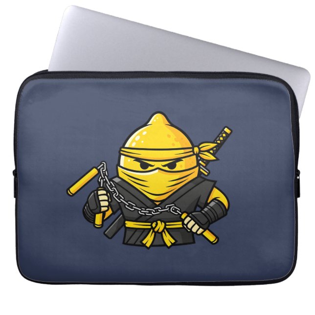 Capa Para Notebook Funny Lemon Shinobi Ninja Nunchucks Illustration (Frente)