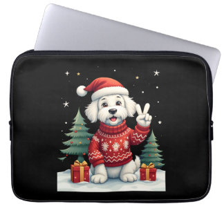 Capa Para Notebook Funny Peace Hand Maltese Christmas Lights Womens M