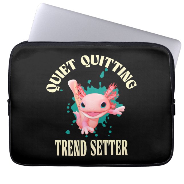 Capa Para Notebook Funny Pink Axolotl Quiet Quitting Trend Setter (Frente)