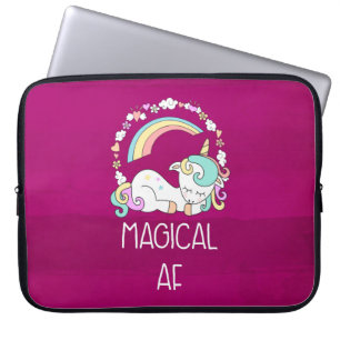 Capa Para Notebook Funny Unicorn dizendo magia AF