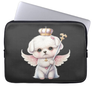 Capa Para Notebook Furry Joy: Angel Wing Maltês Cachorro Puppy Gift