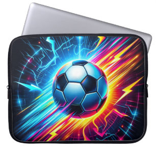 Capa Para Notebook Futurista Bola de Futebol Elétrico Relâmpago