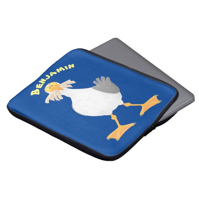 Capa Para Notebook Gaivota engraçada com desenho francês (Frente Topo)