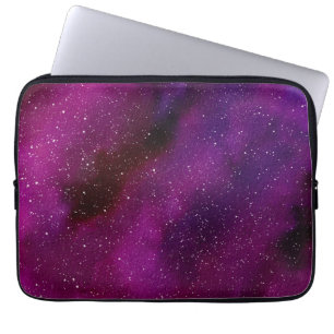 Capa Para Notebook Galáxias de Aquarela rosa púrpura