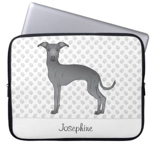 Capa Para Notebook Galgo Italiano Azul Cachorro Fofo Com Nome Persona