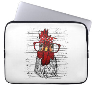 Capa Para Notebook Galinha com bandana e óculos bonitos