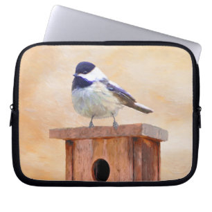 Capa Para Notebook Galinha em Birdhouse Pintura Original de Pássaros