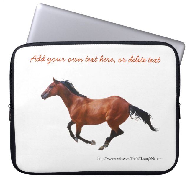 Capa Para Notebook Galloping na Bolsa de laptop de cavalos de raça pu (Frente)