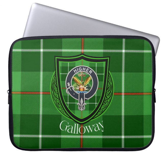 Capa Para Notebook Galloway Scottish Clan Tartan and Crest  (Frente)