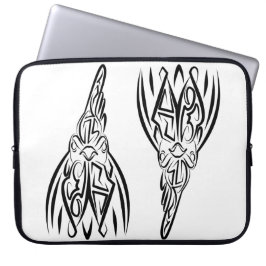 Capa Para Notebook Galo Tribal Negro e Branco