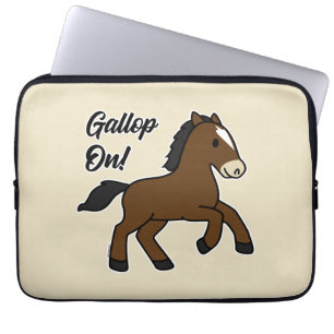 Capa Para Notebook Galope Adorável! Design de Cavalo Kawaii Feliz