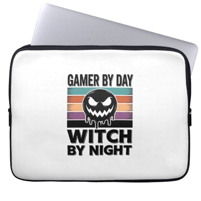 Capa Para Notebook Gamer de Dia Bruxa de Noite Design Retro de Hallow (Frente)