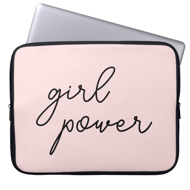Capa Para Notebook Gangue de Meninas Rosa Fofo Poder Feminino Moderno (Frente)