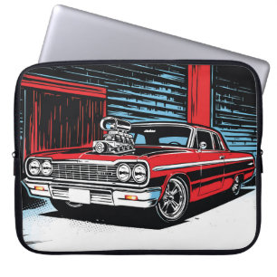 Capa Para Notebook Garage Beast Vermelho Cruiser Arte Pop