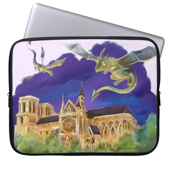 Capa Para Notebook Gargula da Notre Dame - Paris Protetor de Laptop (Frente)