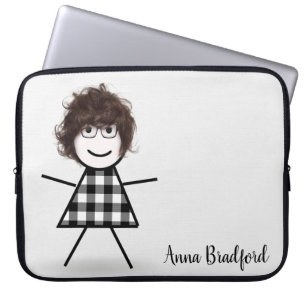 Capa Para Notebook Garota com cabelo e nome