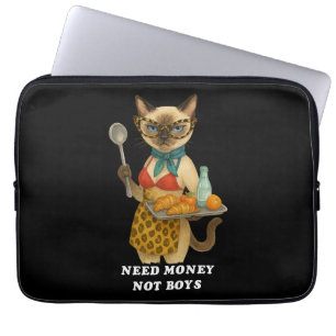 Capa Para Notebook Gata Siamesa Atrevida Senhora do Almoço servindo c