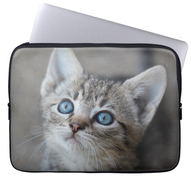 Capa Para Notebook Gatinho bonito no jardim (Frente)