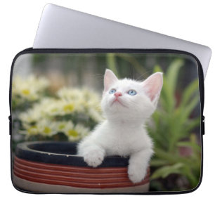 Capa Para Notebook Gatinho branco turco
