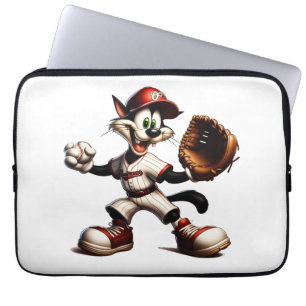 Capa Para Notebook Gatinho De Beisebol Enrola Para Cima