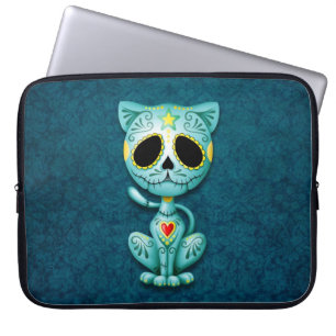 Capa Para Notebook Gatinho do açúcar do zombi, azul