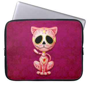 Capa Para Notebook Gatinho do açúcar do zombi, cor-de-rosa