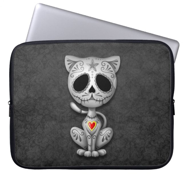 Capa Para Notebook Gatinho do açúcar do zombi, escuro (Frente)