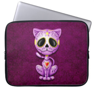 Capa Para Notebook Gatinho do açúcar do zombi, roxo