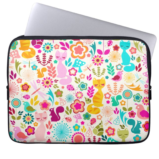 Capa Para Notebook Gatinho do jardim (Frente)