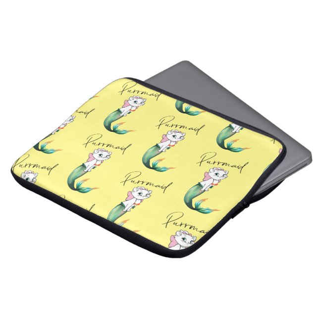 Capa Para Notebook Gatinho Gato-Purê - Design de Gato-Sereia Divertid (Frente Topo)