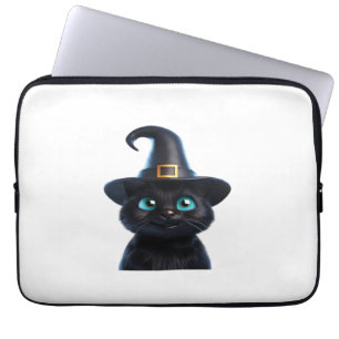 Capa Para Notebook Gatinho Místico - Camisa T Clássica de Gato Hallow