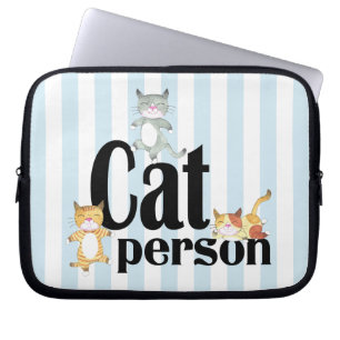 Capa Para Notebook Gatinhos Whimsical de Cat Person em Stripes