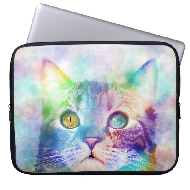 Capa Para Notebook gato 663 multicolor (Frente)