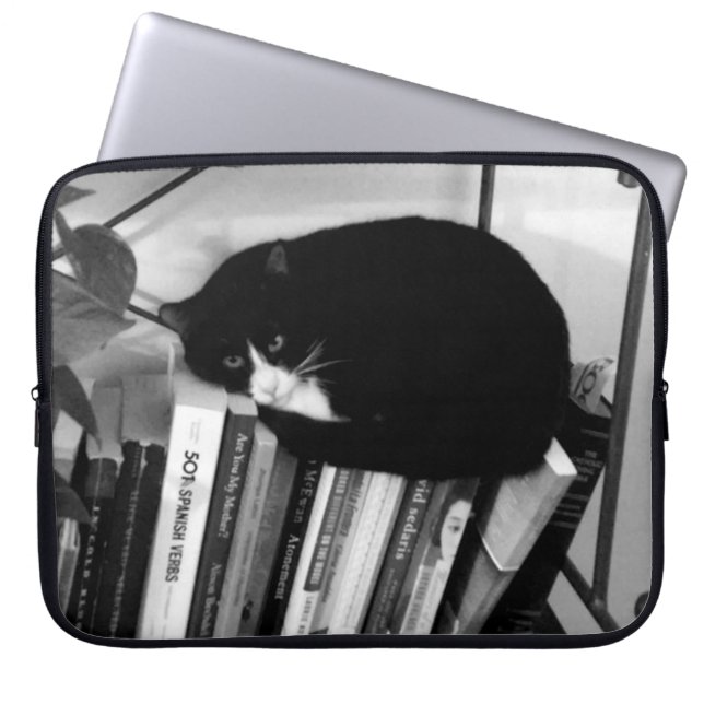 Capa Para Notebook Gato Adorante de Livro  (Frente)