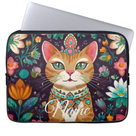 Capa Para Notebook Gato Adornado Coroado
