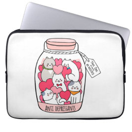 Capa Para Notebook Gato Antidepressivo Engraçado Presente no Gato