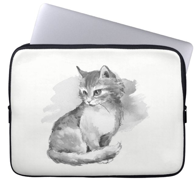 Capa Para Notebook Gato. Aquarela (Frente)