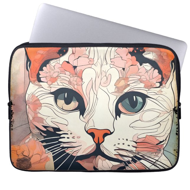 Capa Para Notebook Gato Artístico (Frente)