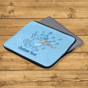 Capa Para Notebook Gato Azul com Bolsa de laptop de Violino