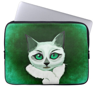 Capa Para Notebook Gato bonito com a bolsa de laptop da atitude