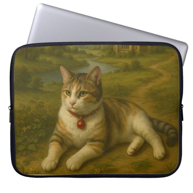 Capa Para Notebook Gato bonito na Bolsa de laptop do jardim 15 polega (Frente)